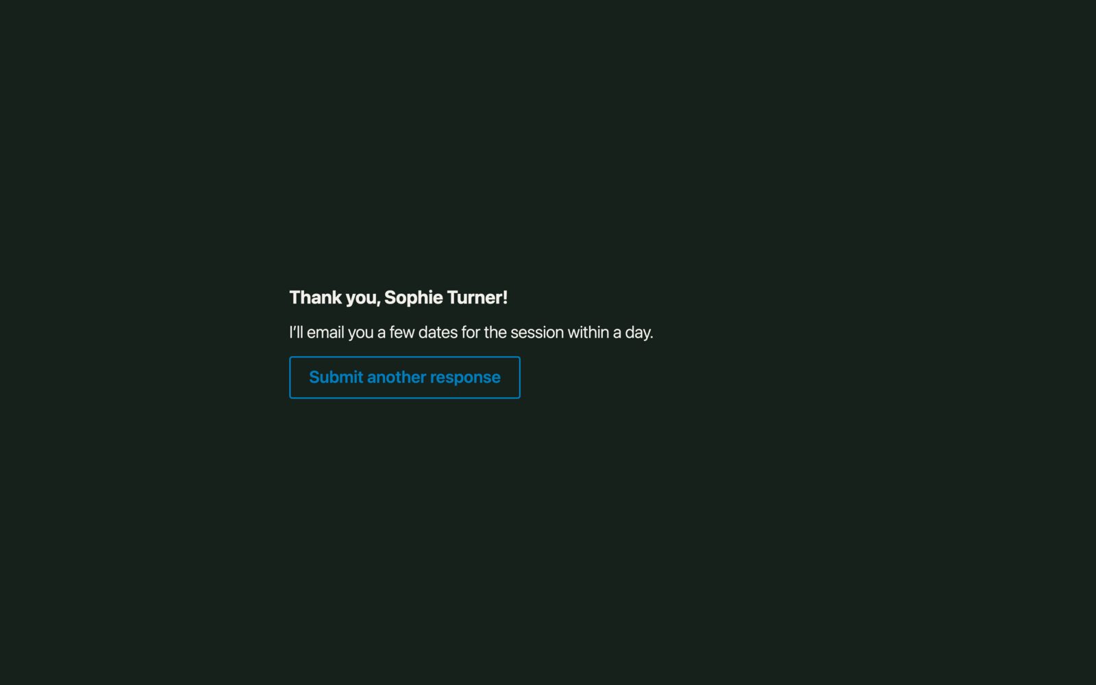 Personalised thank-you message after a WordPress form submit