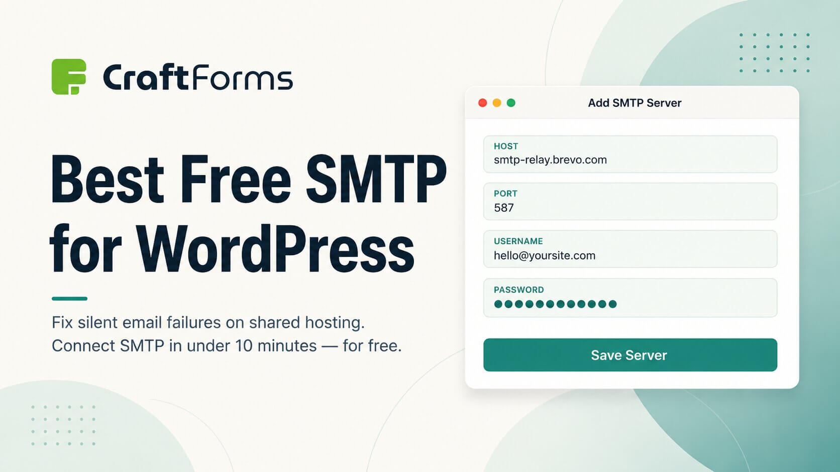 Best Free SMTP for WordPress — CraftForms Setup Guide