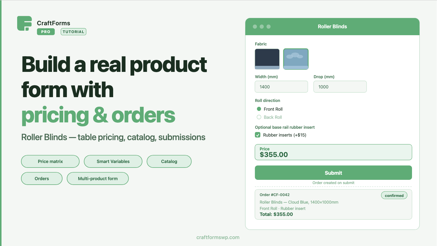 How To Build a Product Configurator With Live Pricing in WordPress — a Roller Blinds Example