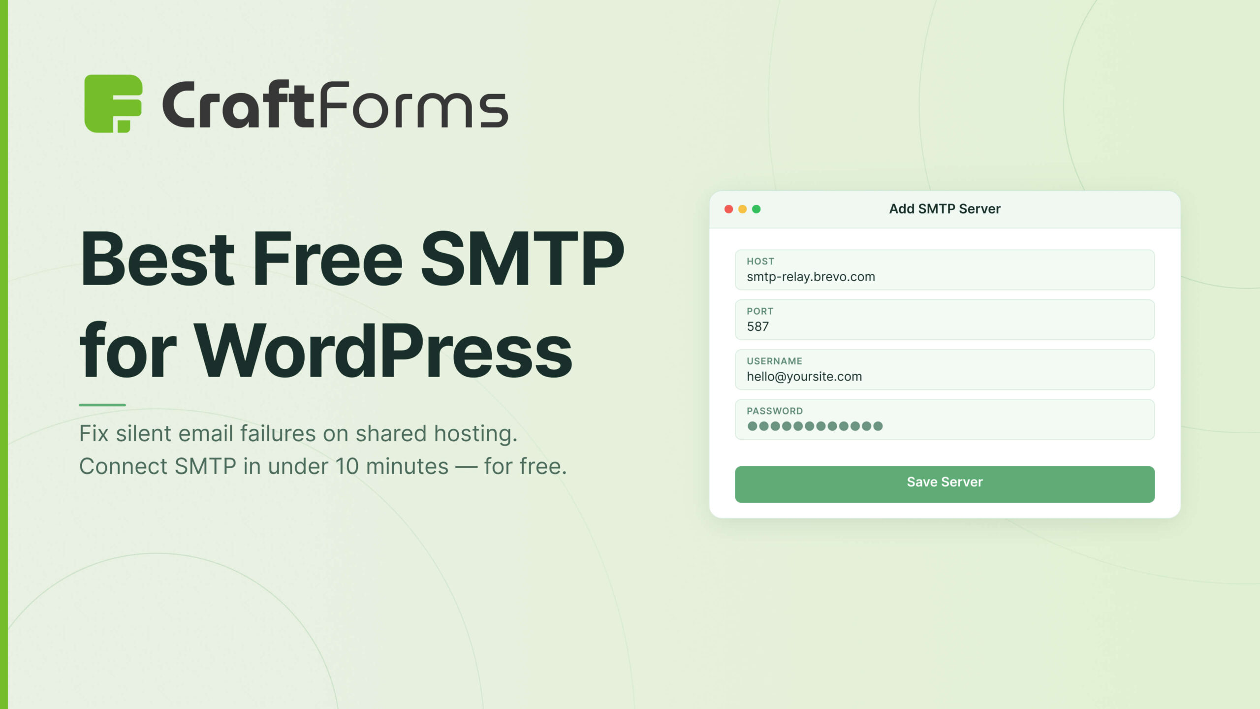 Craftforms best free smtp for wordpress craftforms setup guide