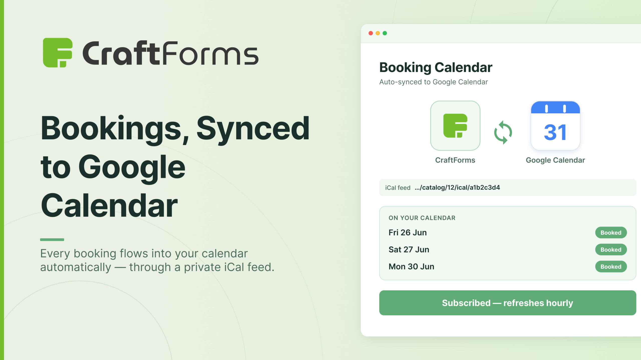 Sync Your CraftForms Bookings to Google Calendar
