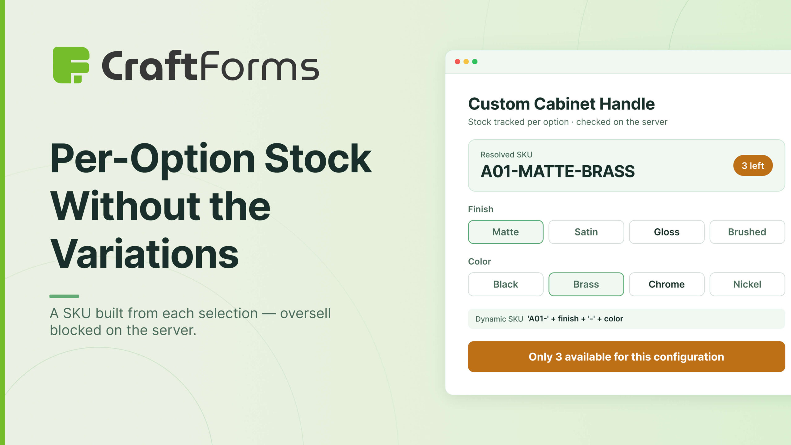 Track WooCommerce Stock by Option — No Variations