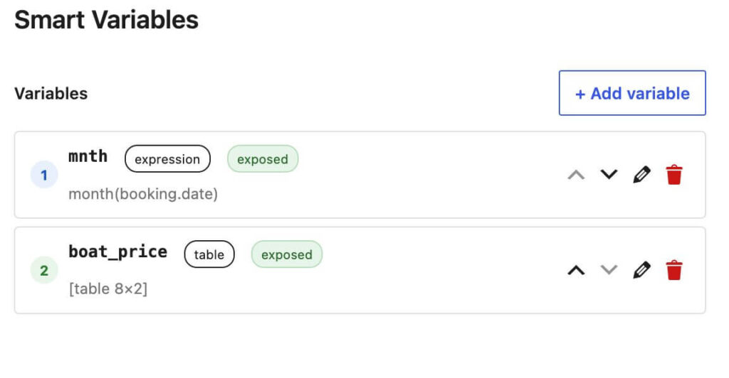 Cf smart variables list