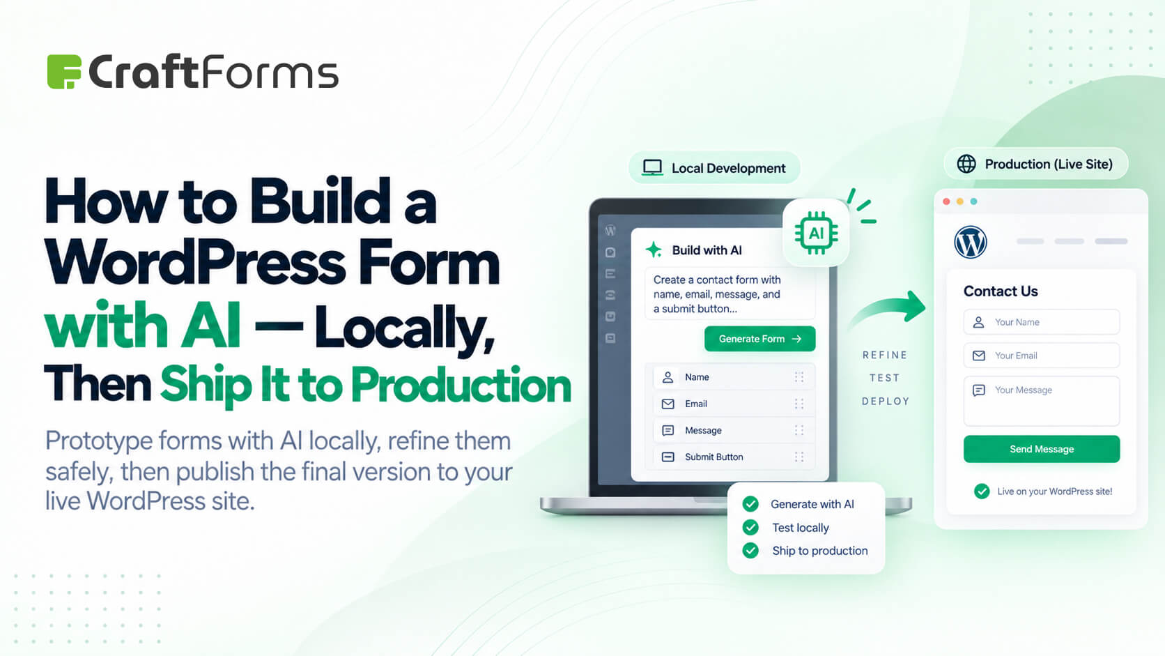 How to Build a WordPress Form with AI — Locally, Then Ship It to Production