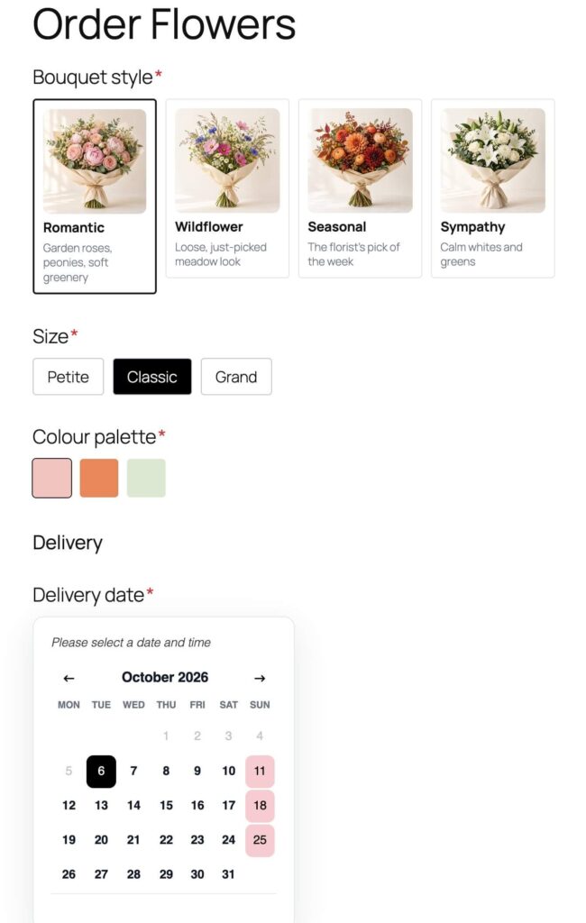 Craftforms flowers order