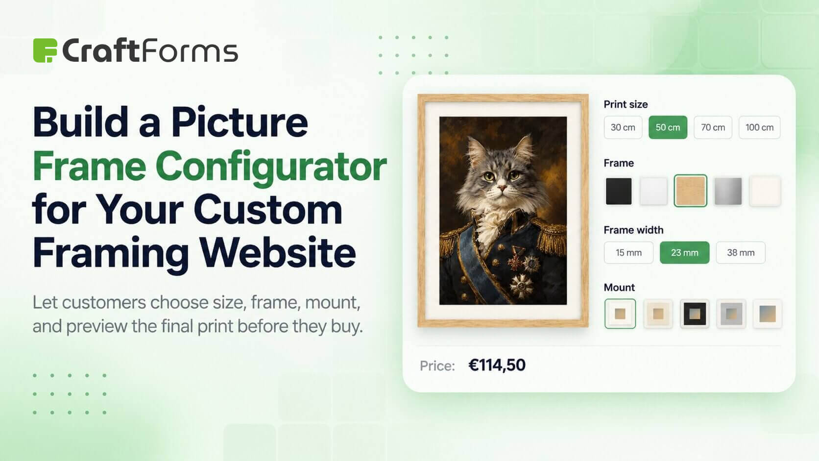 Craftforms picture frame configurator woocommerce cover