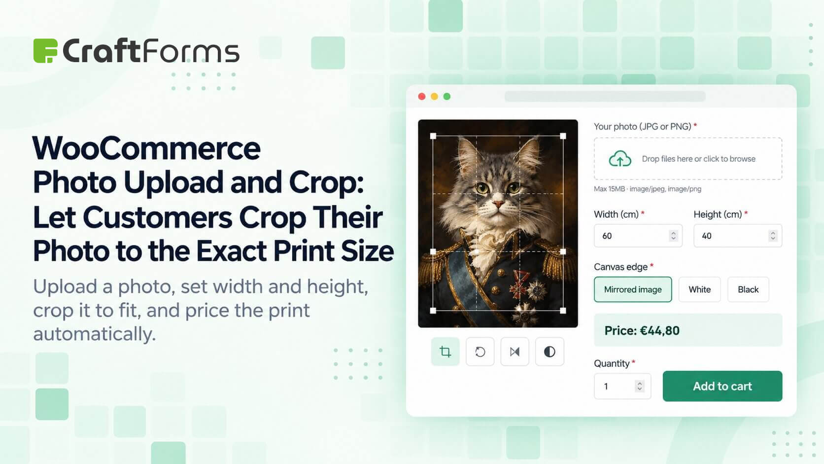 Craftforms woocommerce photo upload and crop cover